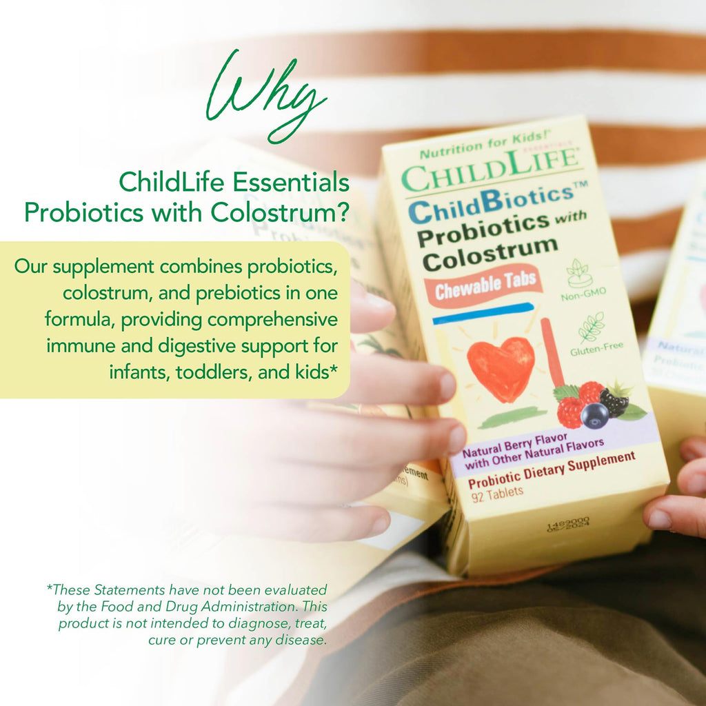 ChildLife Essentials ChildBiotics with Colostrum Probiotics - 92 Tablets - image 3