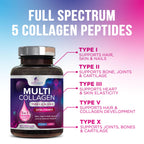 Nature's Nutrition Multi Collagen Complex Pills - Hydrolyzed Collagen