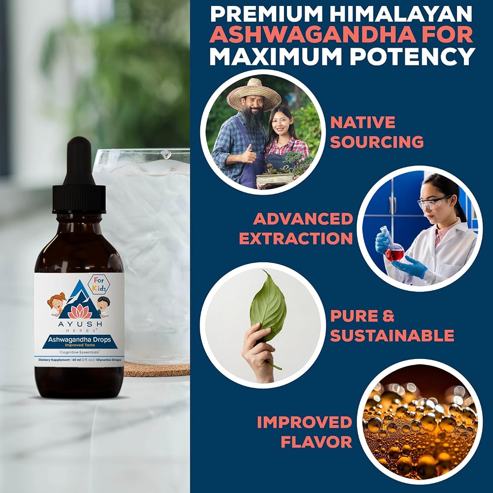 Ayush Herbs Ashwagandha Drops for Kids & Adults - 2 Fl Oz - image 4