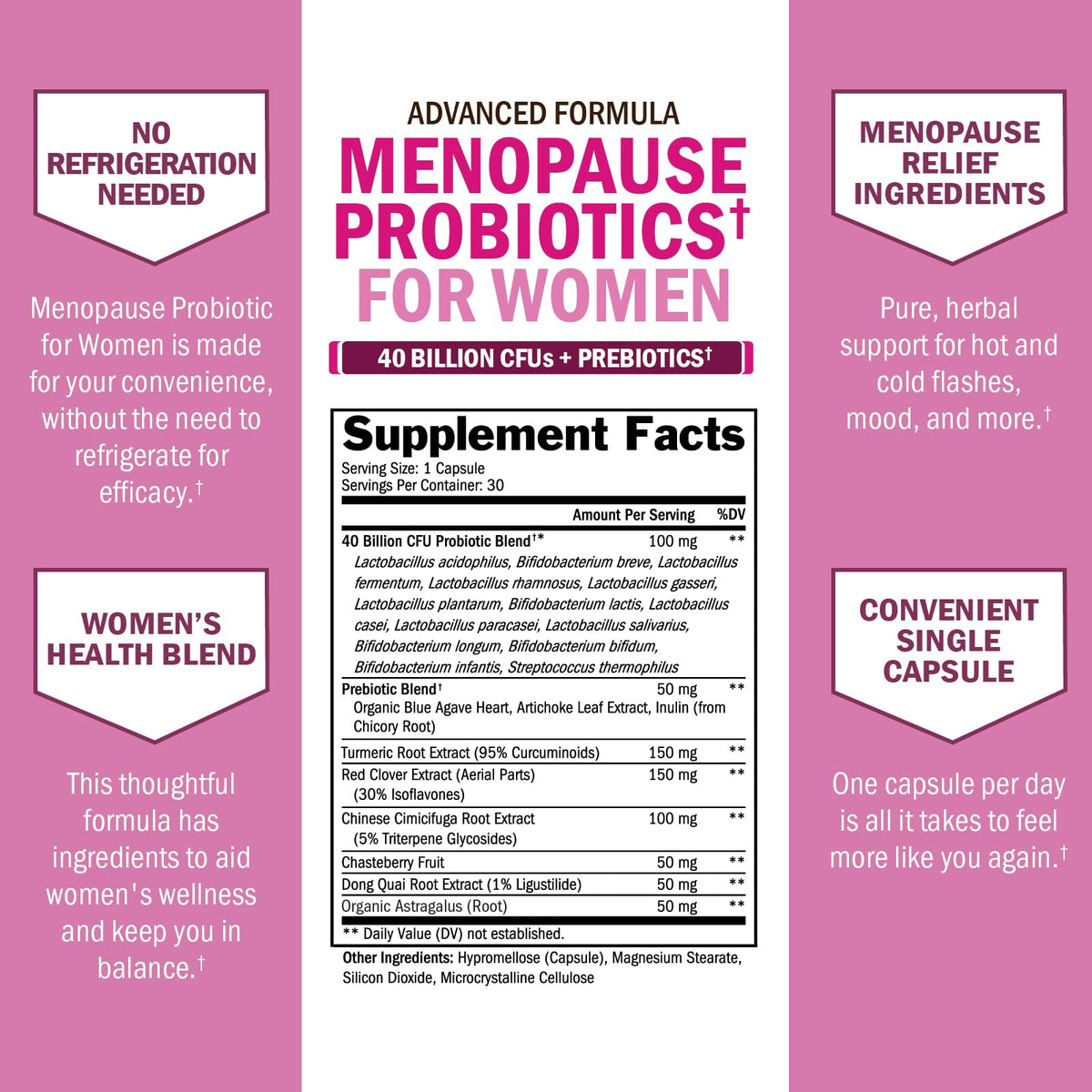 BioSchwartz Menopause Probiotics for Women 40B CFU - 30 Capsules - image 4