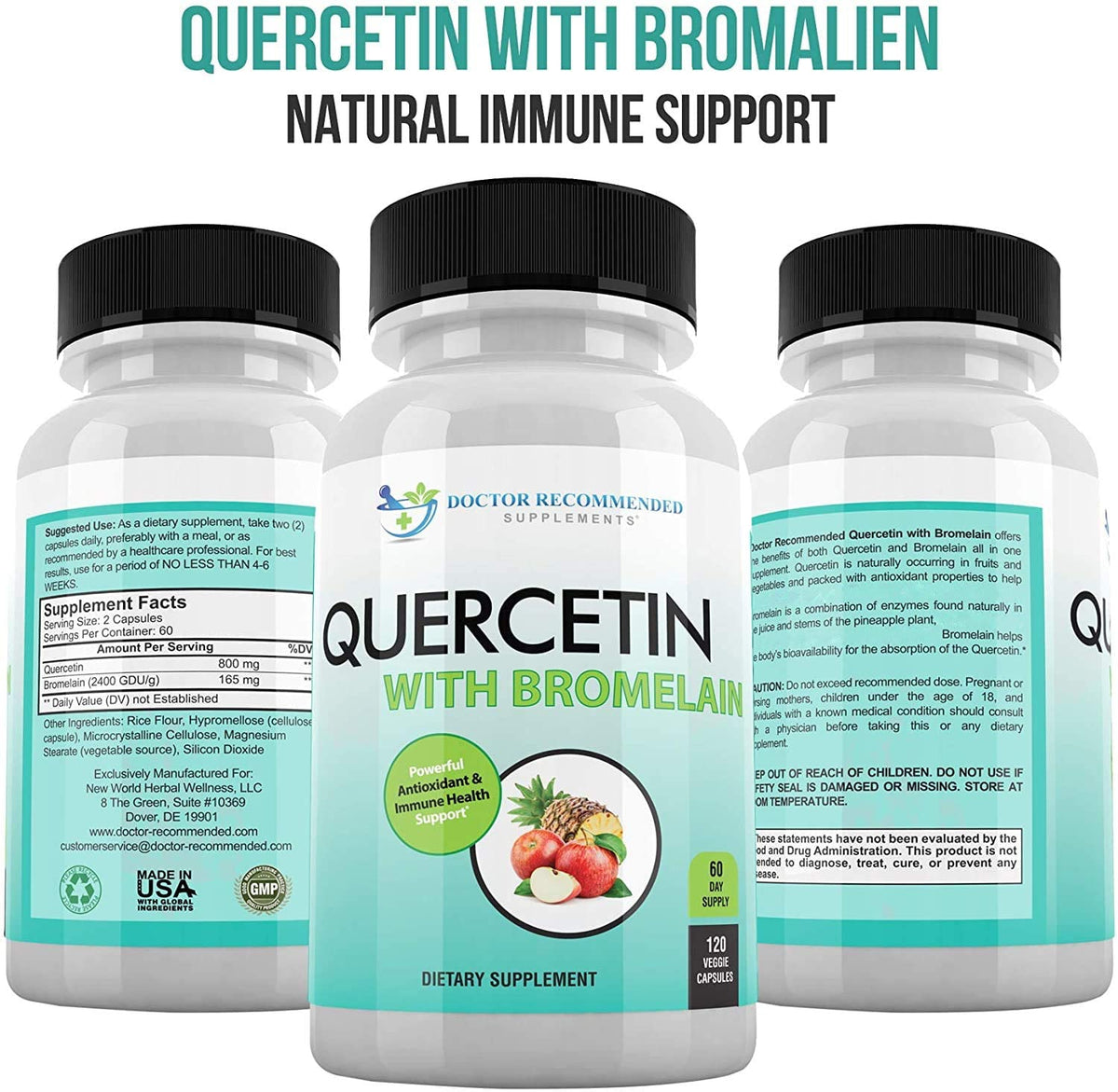 Doctor Recommended Supplements Quercetin 800mg with Bromelain - image 7