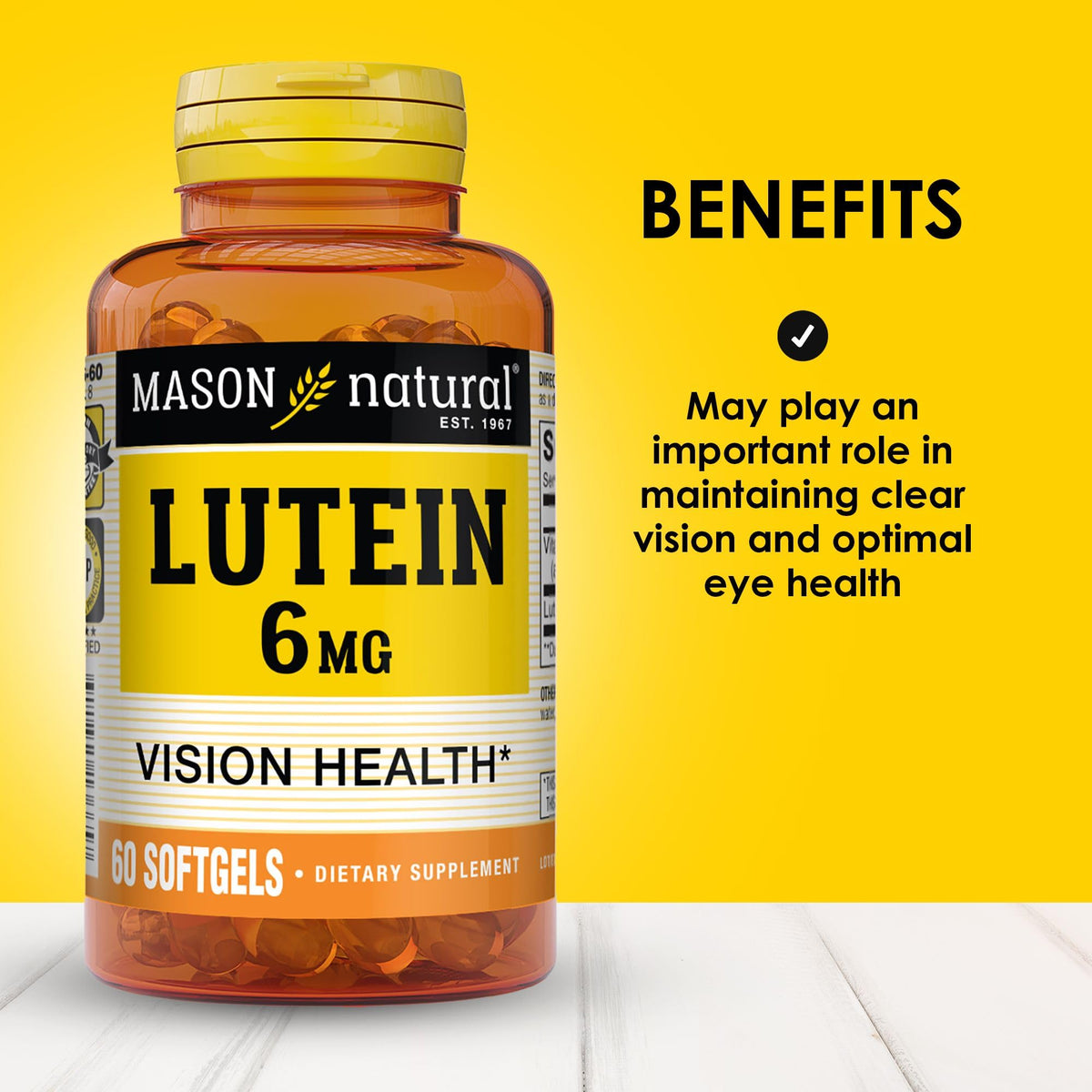Mason Natural Lutein 6 mg with Vitamin E - 180 Softgels - image 2