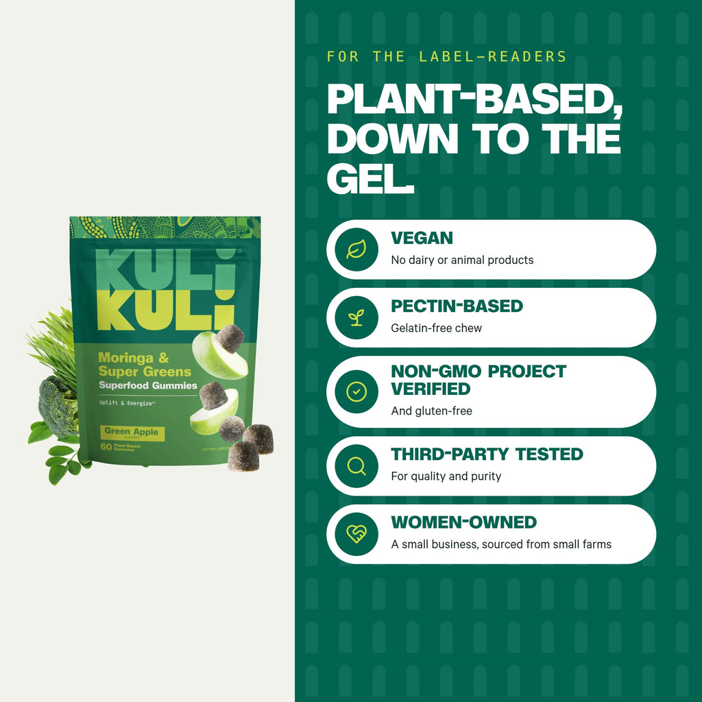 Kuli Kuli Moringa Gummies - Caffeine-Free Energy Supplements