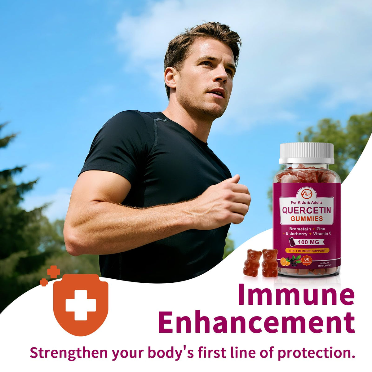 M inch Quercetin Gummies with Bromelain, Zinc & Vitamin C - 120 Gummies - image 5