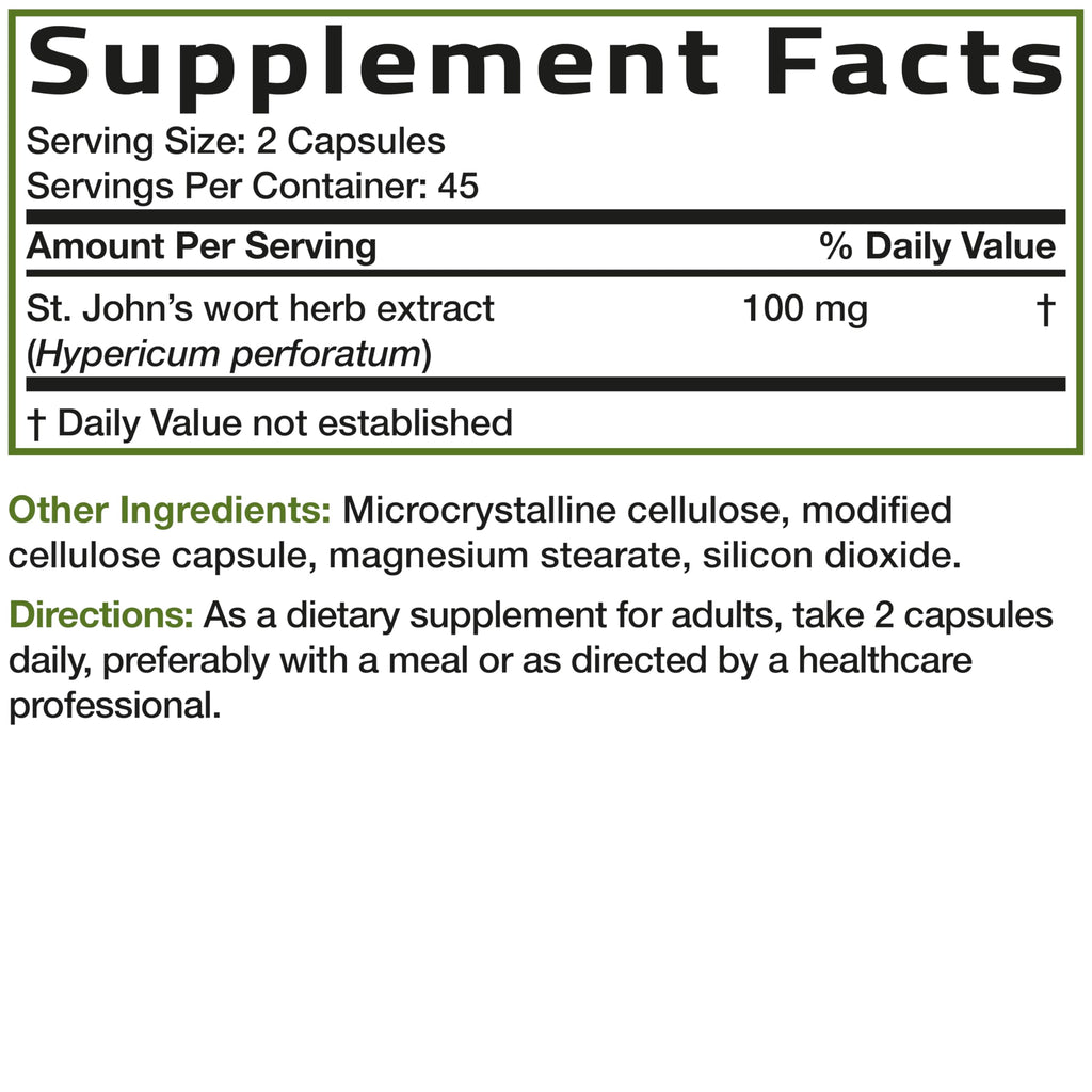 Bronson St. John's Wort 700 MG per Serving Hypericum Perforatum