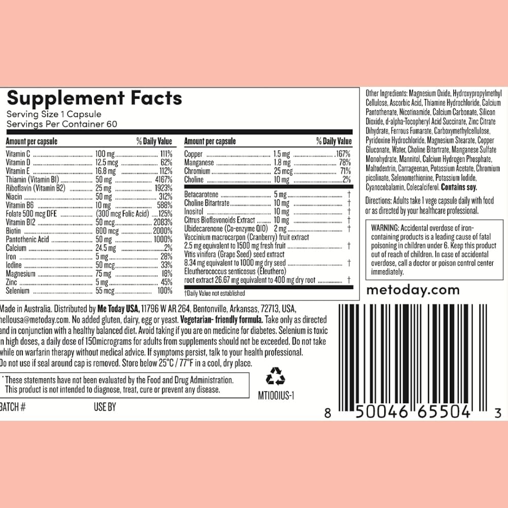me today Daily Multivitamin for Women - 30 Vegetarian Capsules - image 3