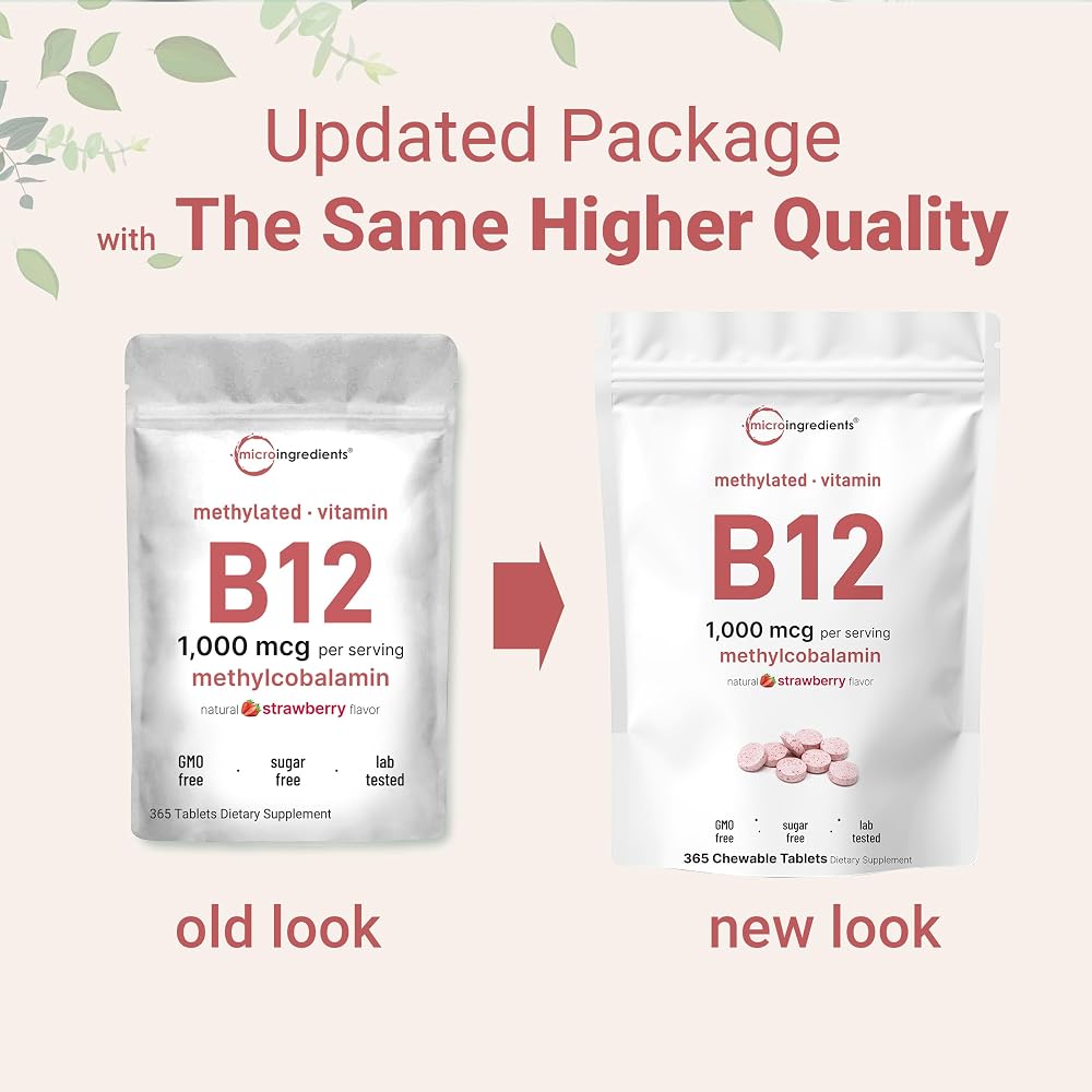 Micro Ingredients Vitamin B12 1000 mcg Methylcobalamin - 365 Tablets - image 3