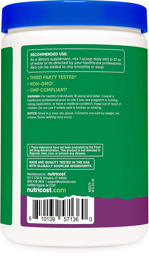 Nutricost Organic Super Greens Powder (30 Servings) - Superfood