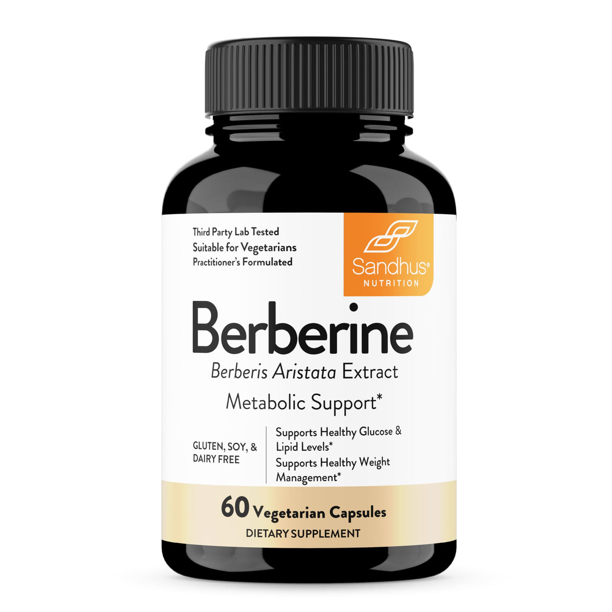 Sandhu's Berberine HCL 500mg Supplement - 60 Vegetarian Capsules