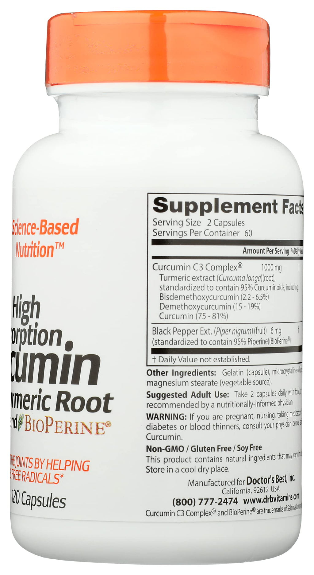 Doctor's BEST High Absorption Curcumin 500 MG - 120 Capsules - image 4