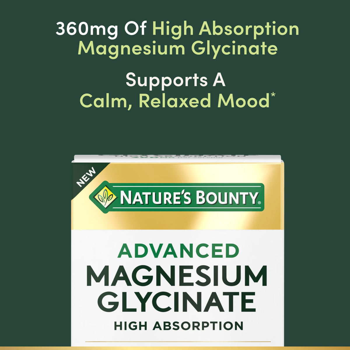Nature's Bounty Calm Magnesium Glycinate 360mg - 90 Capsules - image 3