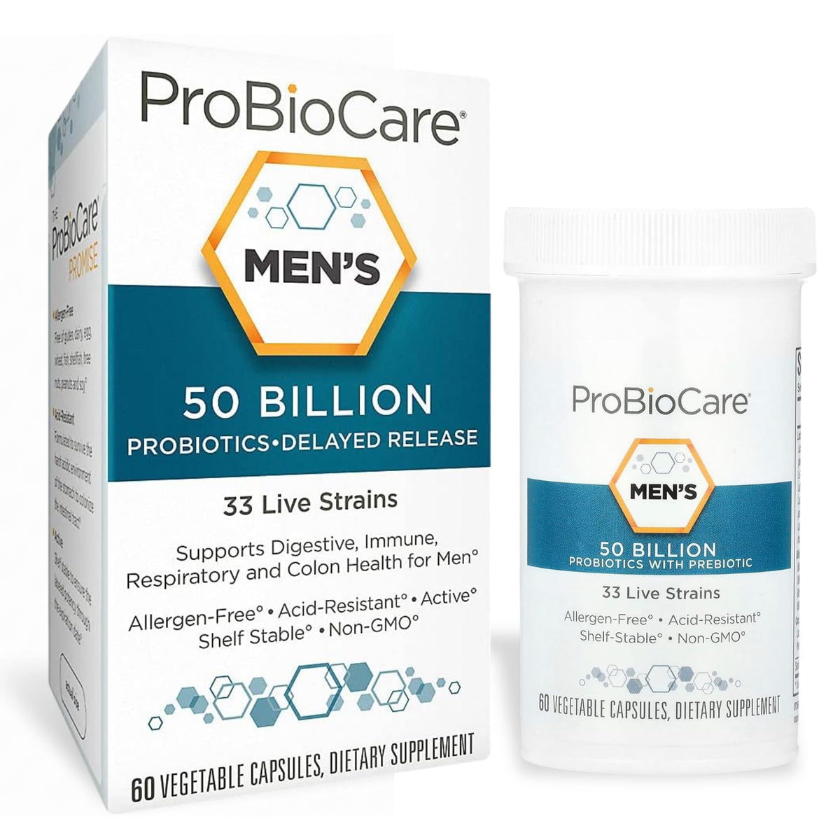 ProBioCare Probiotic for Men 50 Billion CFUs - 60 Vegetable Capsules