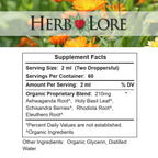 Herb Lore Adrenal Tonic Tincture - USDA Organic Liquid Herbal Adrenal