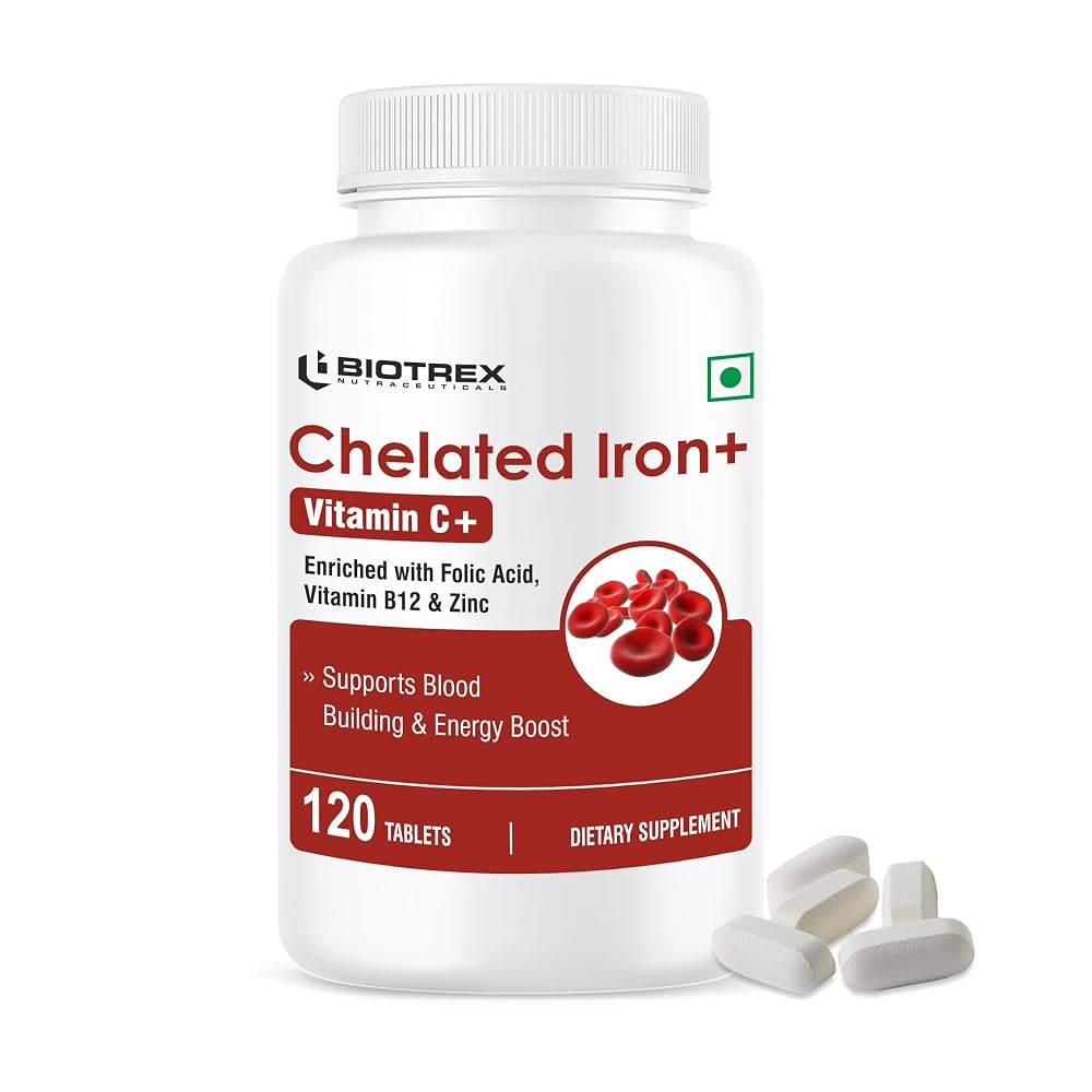 Biotrex Nutraceuticals Chelated Iron + Vitamin C - 90 Tablets