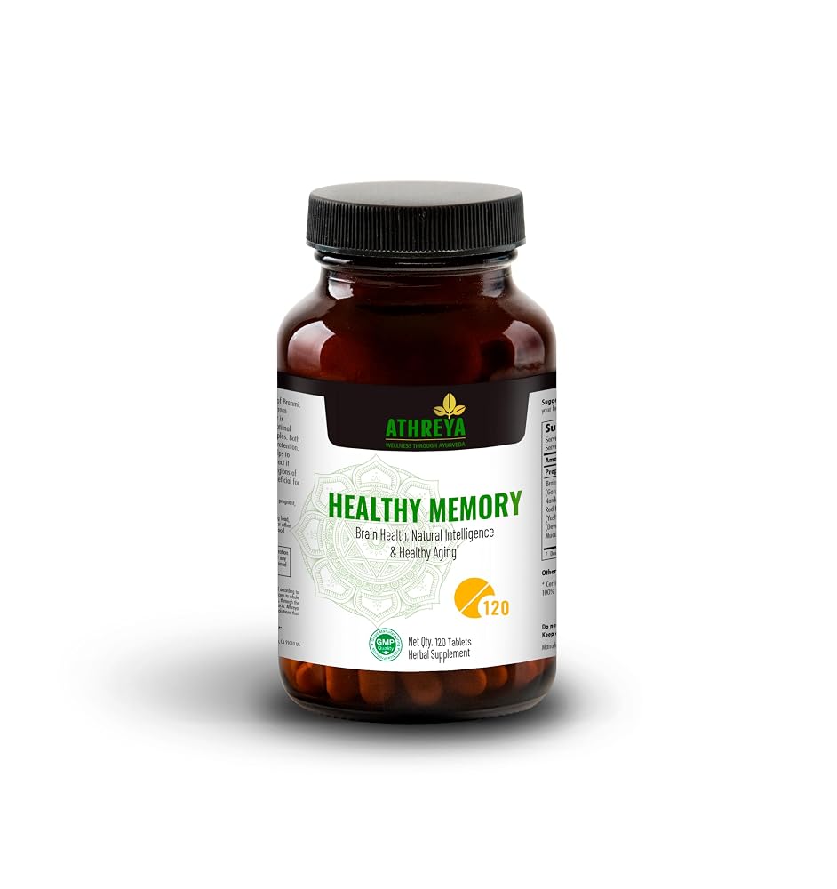Athreya Herbs Healthy Memory Tablets for Brain - 120 Tablets