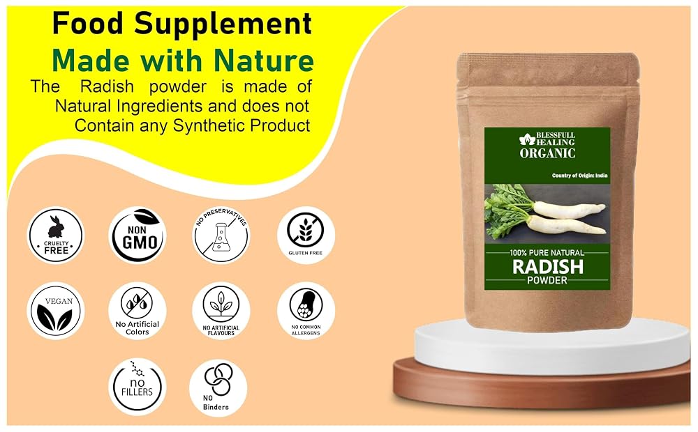 Blessfull Healing Organic Radish Powder 100% Pure Natural 200 Gram /