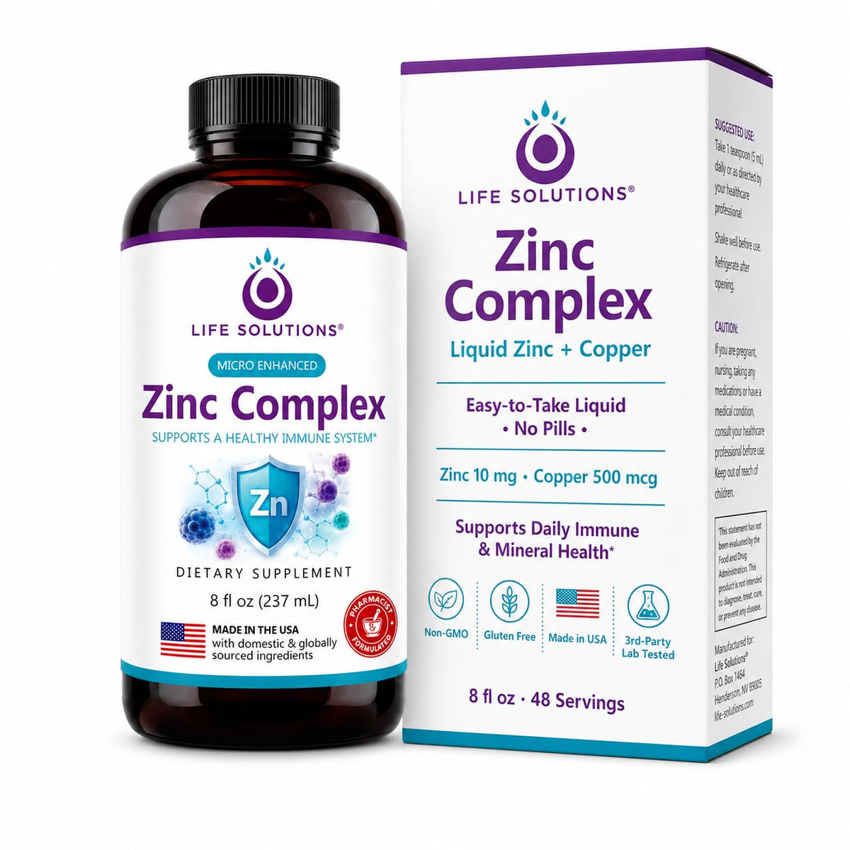 Life Solutions Liquid Zinc Supplement - 8 fl oz