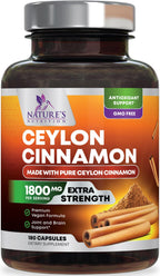 Nature's Nutrition Organic Ceylon Cinnamon Capsules 1800mg - Extra