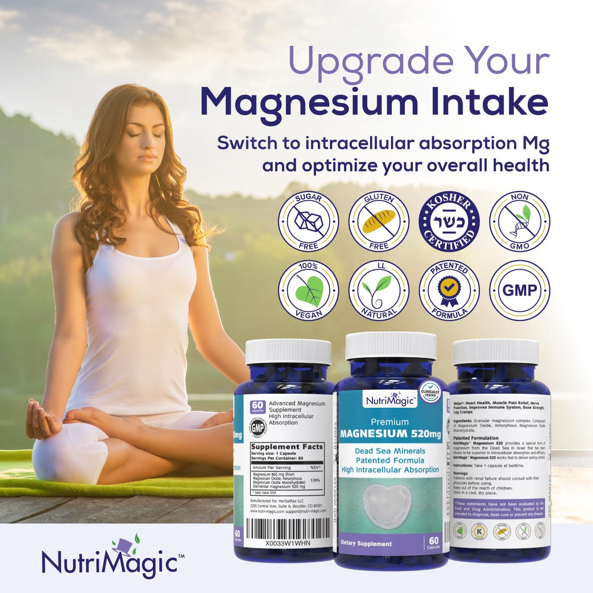 NutriMagic 520mg Elemental Magnesium Supplement - 60 Capsules - image 5