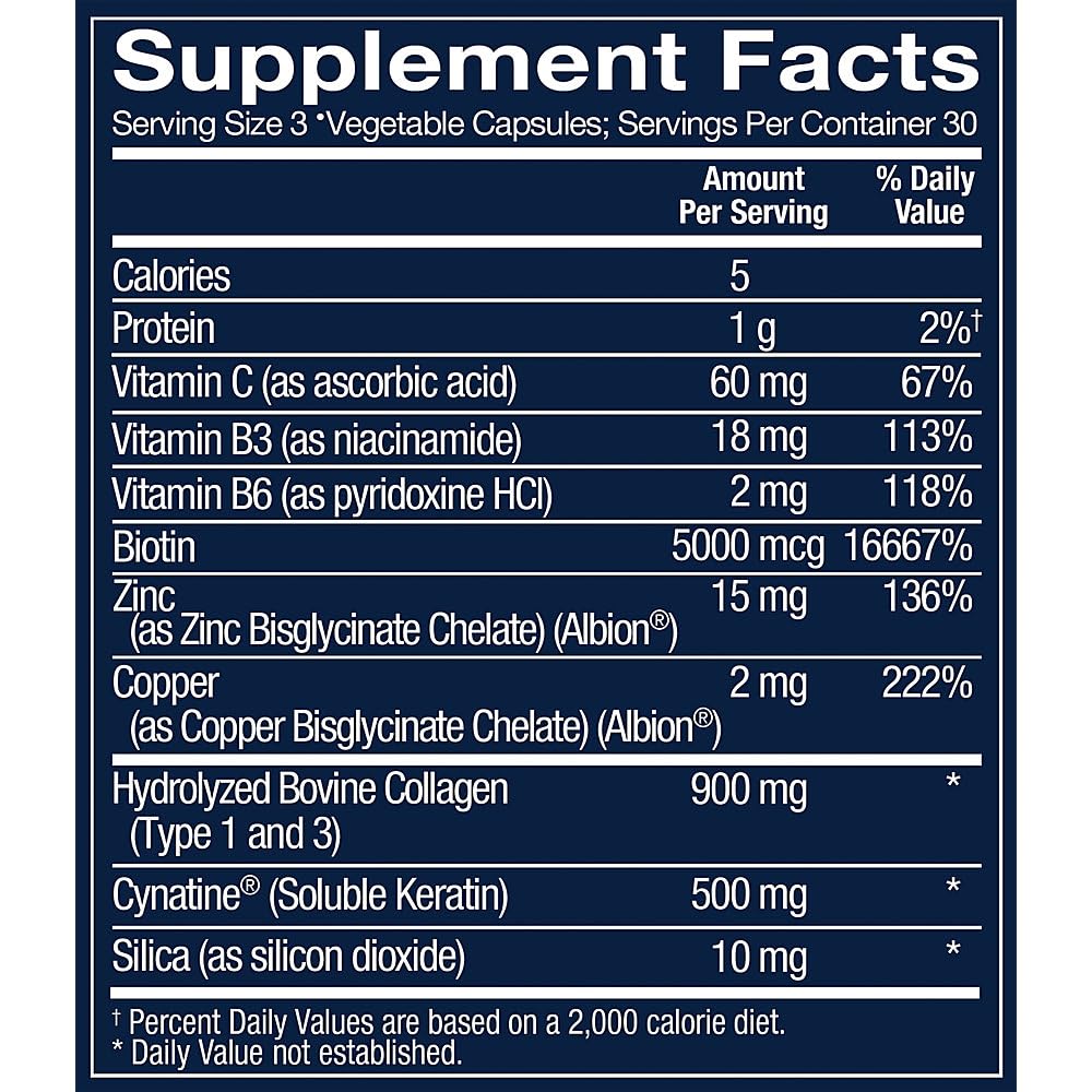 Vthrive Advanced Keratin for Hair, Skin & Nails - 90 Capsules - image 2