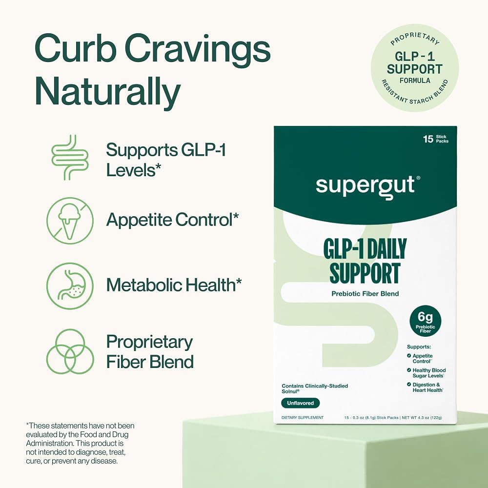 Supergut GLP1 Daily Support - High Fiber GLP-1 Supplement Powder