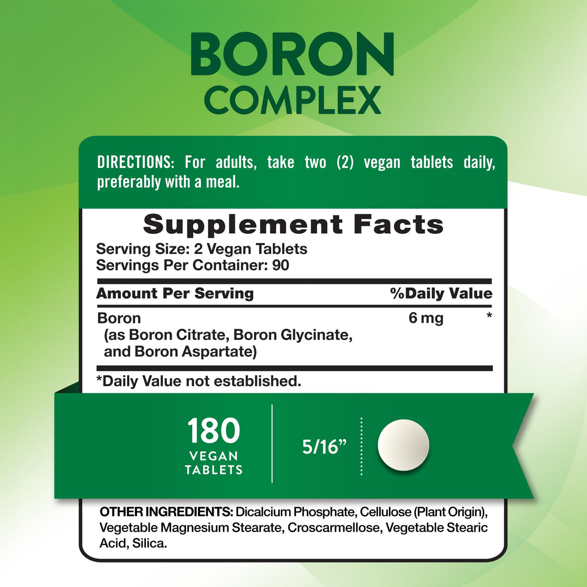 Nature's Truth Triple Action Boron Complex 6mg - 180 Tablets - image 2