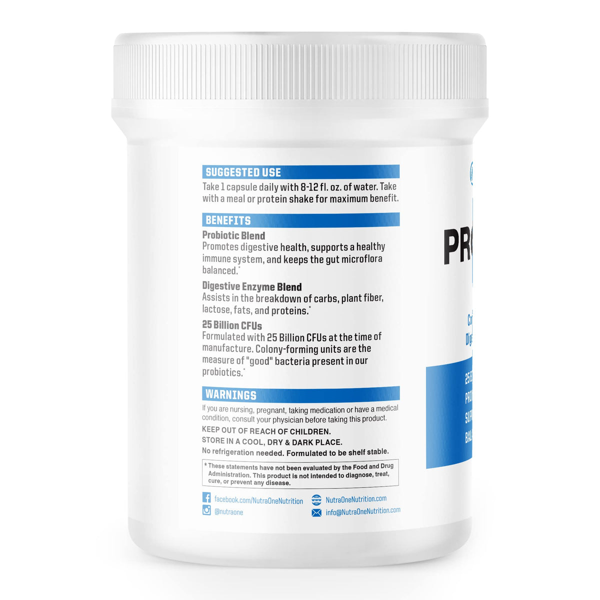 NutraOne ProbioticX Probiotic Supplement for Digestive Health - 30 Capsules - image 2