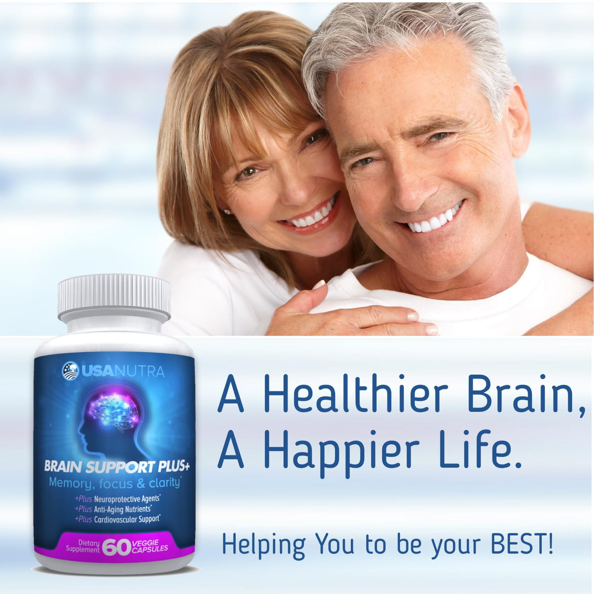 USANUTRA Brain Support Plus for Memory and Focus - 60 Capsules - image 2