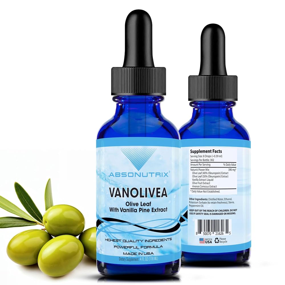 Absonutrix VanOlivea Olive Leaf Extract Liquid 390 mg - 4 FL OZ
