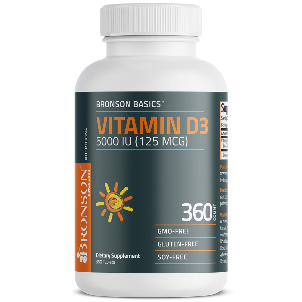 Bronson Vitamin D3 5000 IU - 360 Tablets - image 5