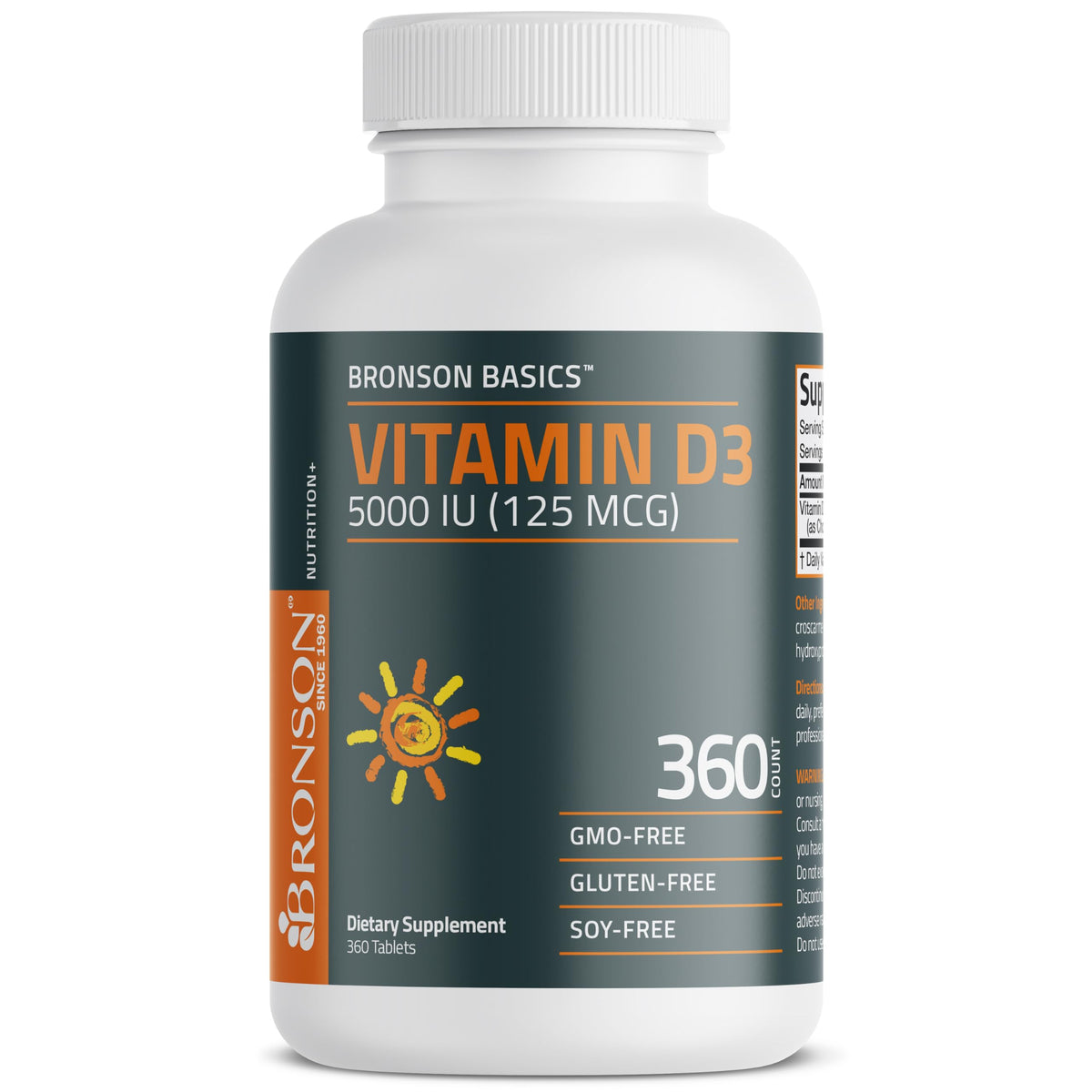 Bronson Vitamin D3 5000 IU - 360 Tablets - image 5