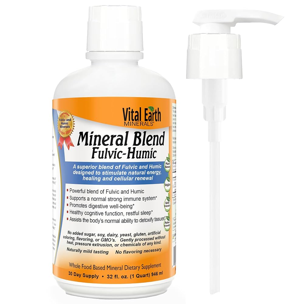 Vital Earth Minerals Fulvic Humic Mineral Blend Liquid - 32 Oz