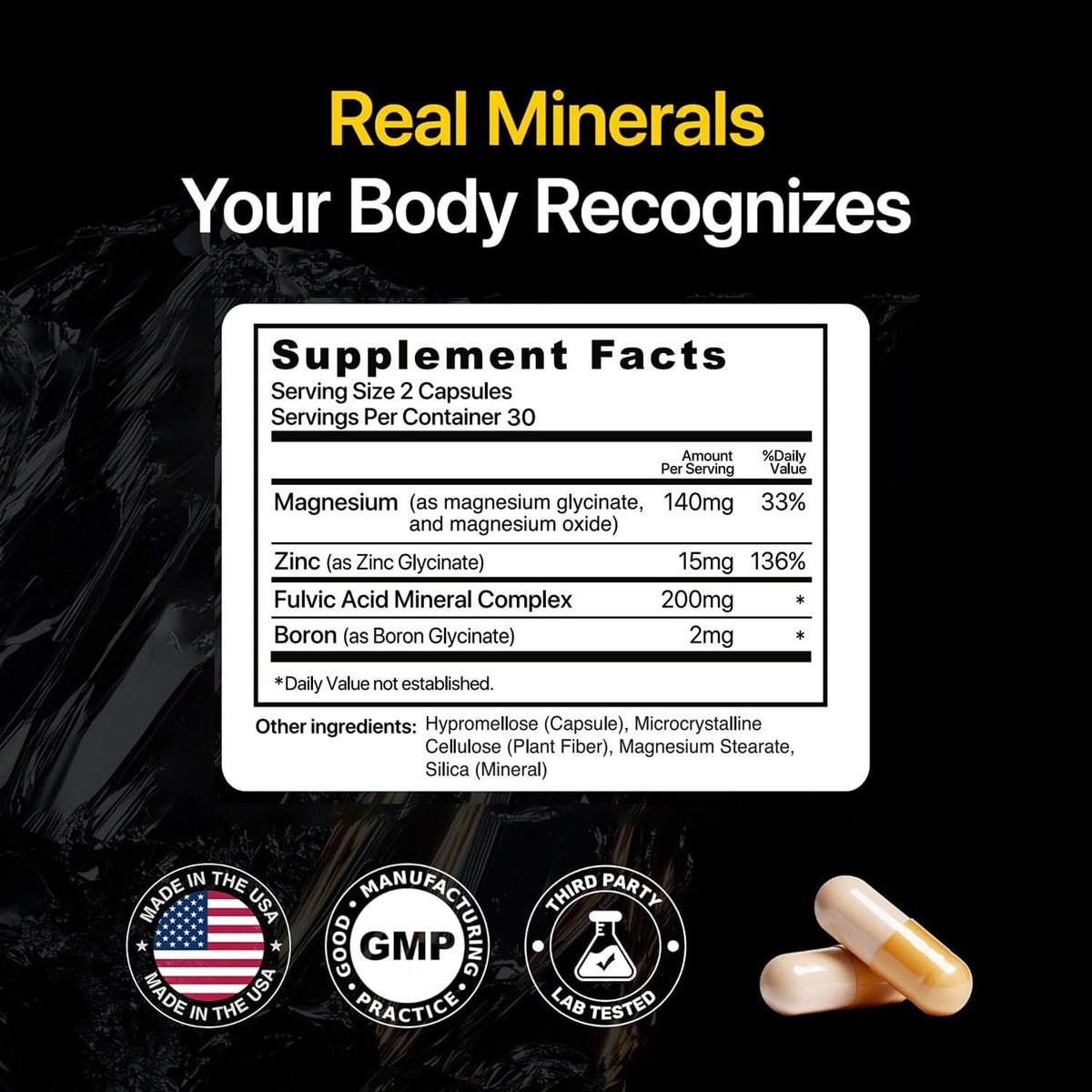 Menerals Testosterone Booster Trace Minerals - 60 Capsules - image 2