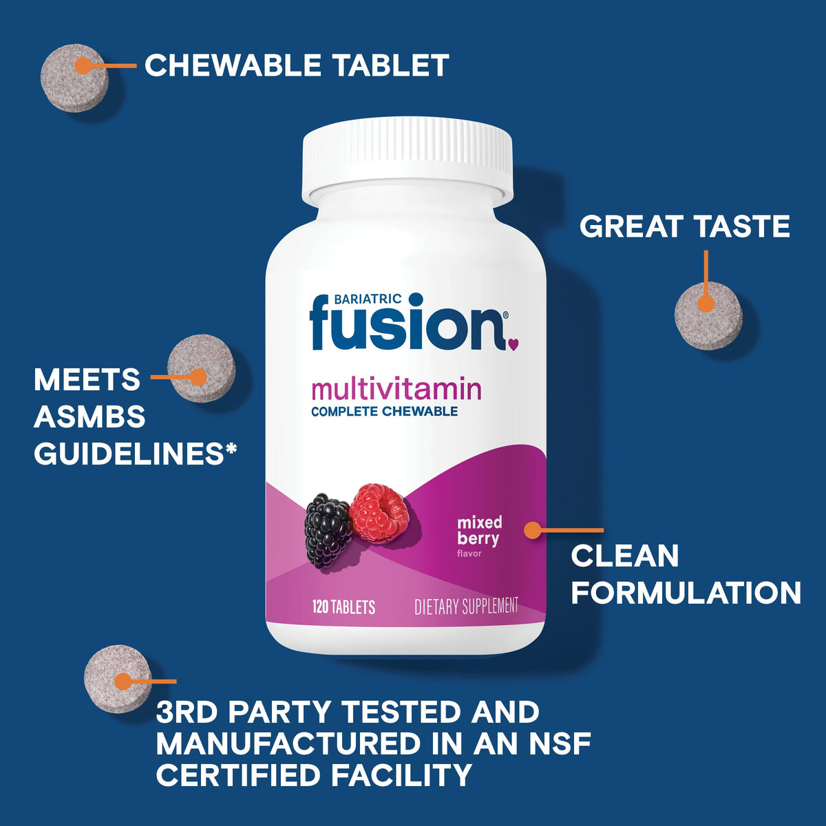 Bariatric Fusion Bariatric Multivitamin Mixed Berry - 120 Tablets - image 3