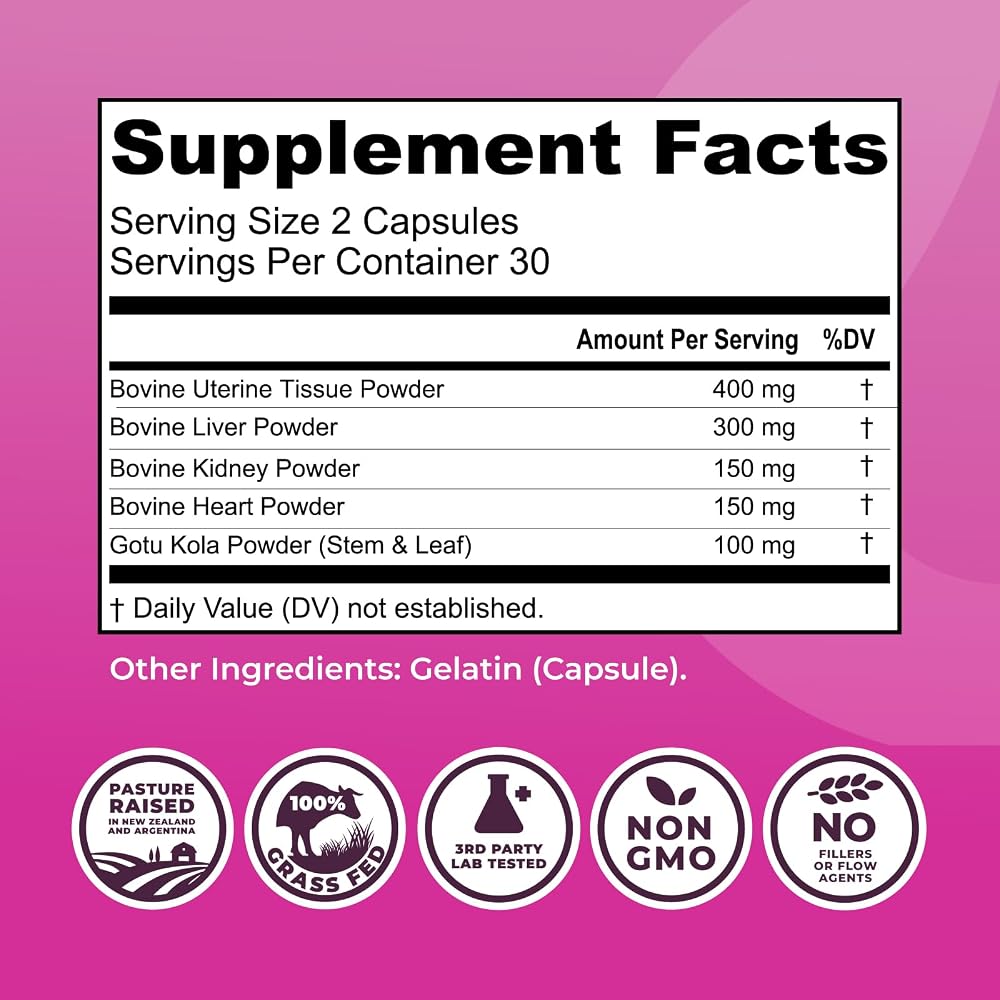 Left Coast Performance Beef Organ Supplement for Women - with Gotu