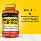 MASON NATURAL Alpha Lipoic Acid 600 mg - 30 Capsules - image 2