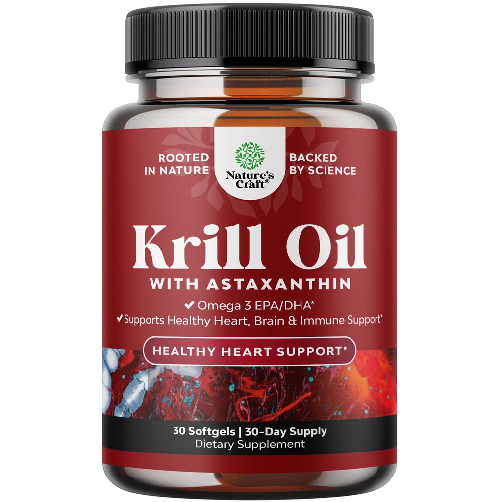 Natures Craft Krill Omega 3 Fish Oil Softgels - 30 Count