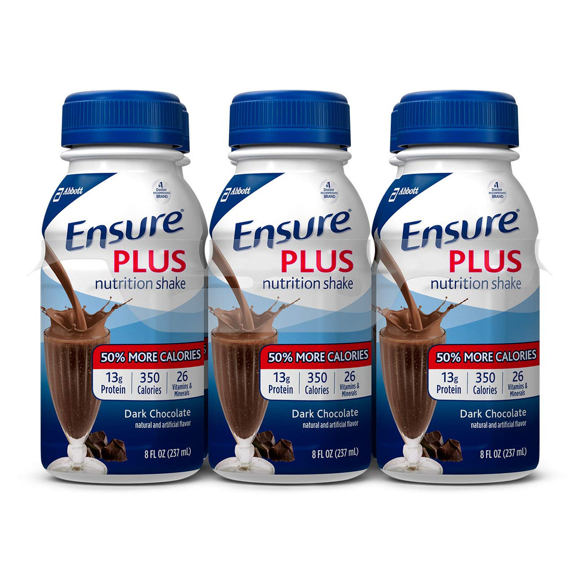 Abbott Ensure Plus Dark Chocolate Shake - 24 Bottles (8 fl oz each)