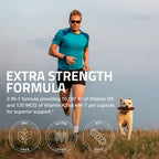Bronson Vitamin K2 (MK7) with D3 Extra Strength Supplement Bone