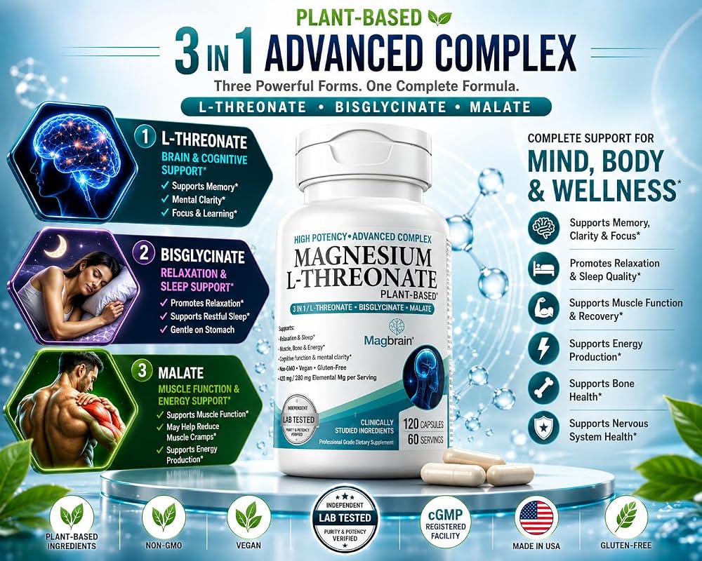 KAPPA NUTRITION Magnesium L-Threonate Plant-Based 3 in 1