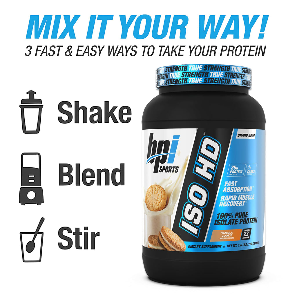 BPI Sports ISO HD Isolate Protein Powder Vanilla Cookie - 23 Servings - image 5