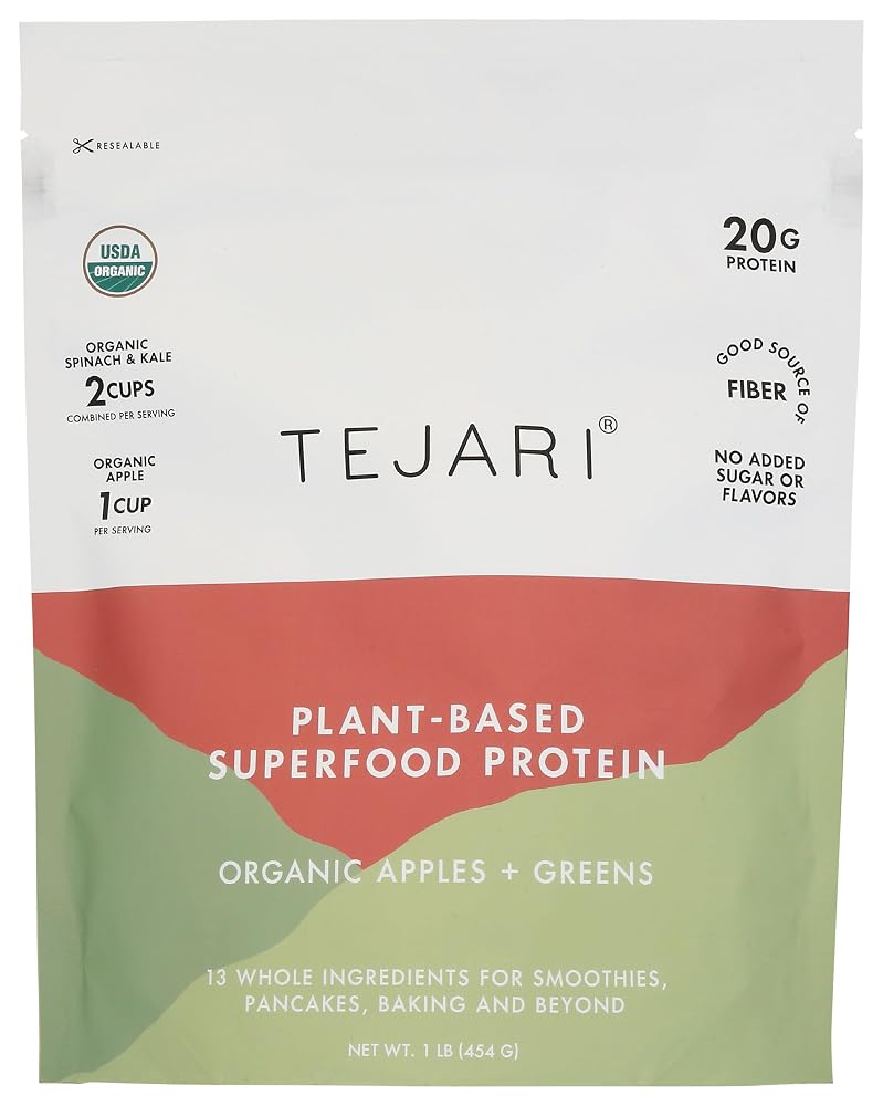 Tejari Organic Plant Based Apples & Greens Superfood Protein - 16 oz