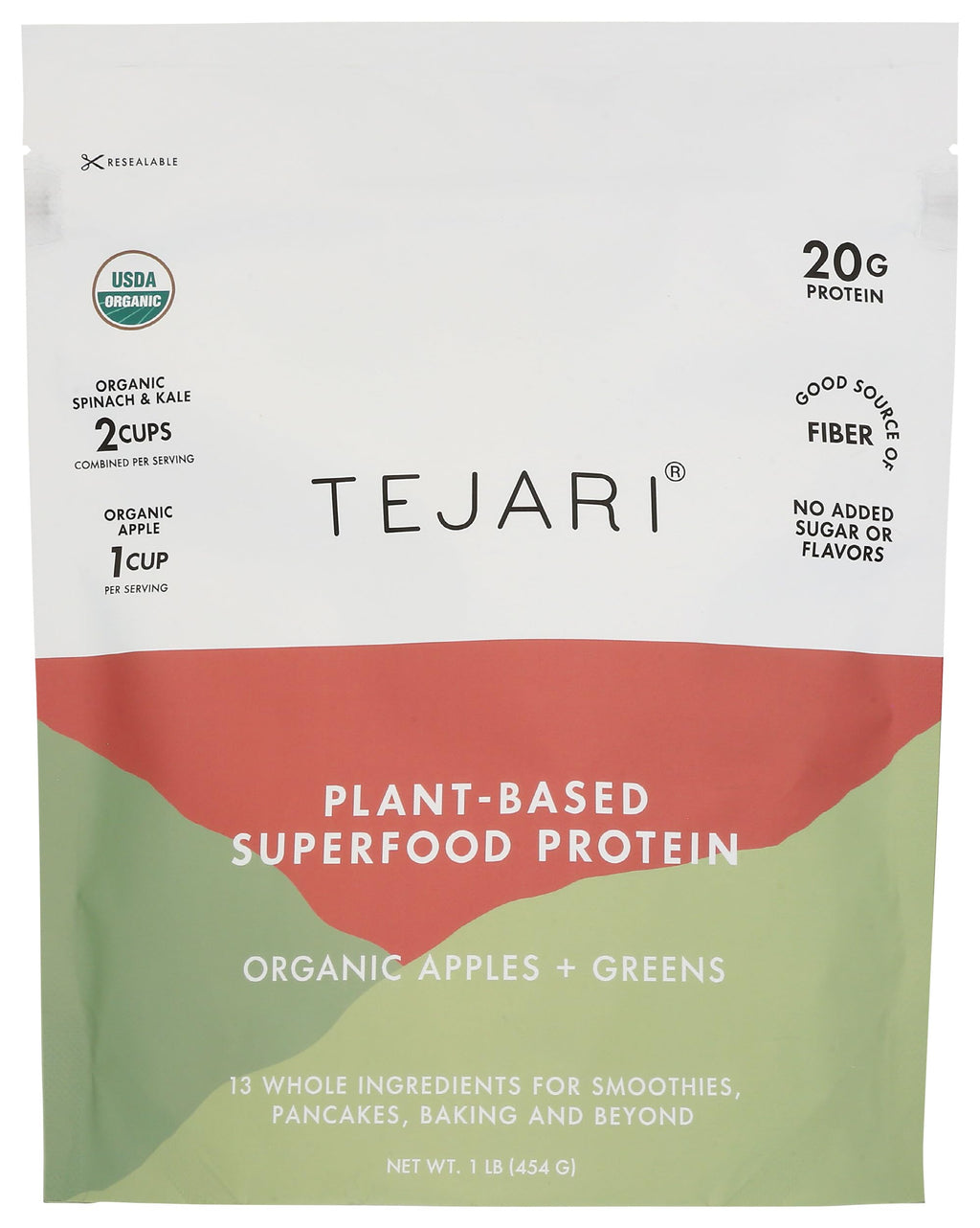 Tejari Organic Plant Based Apples & Greens Superfood Protein - 16 oz