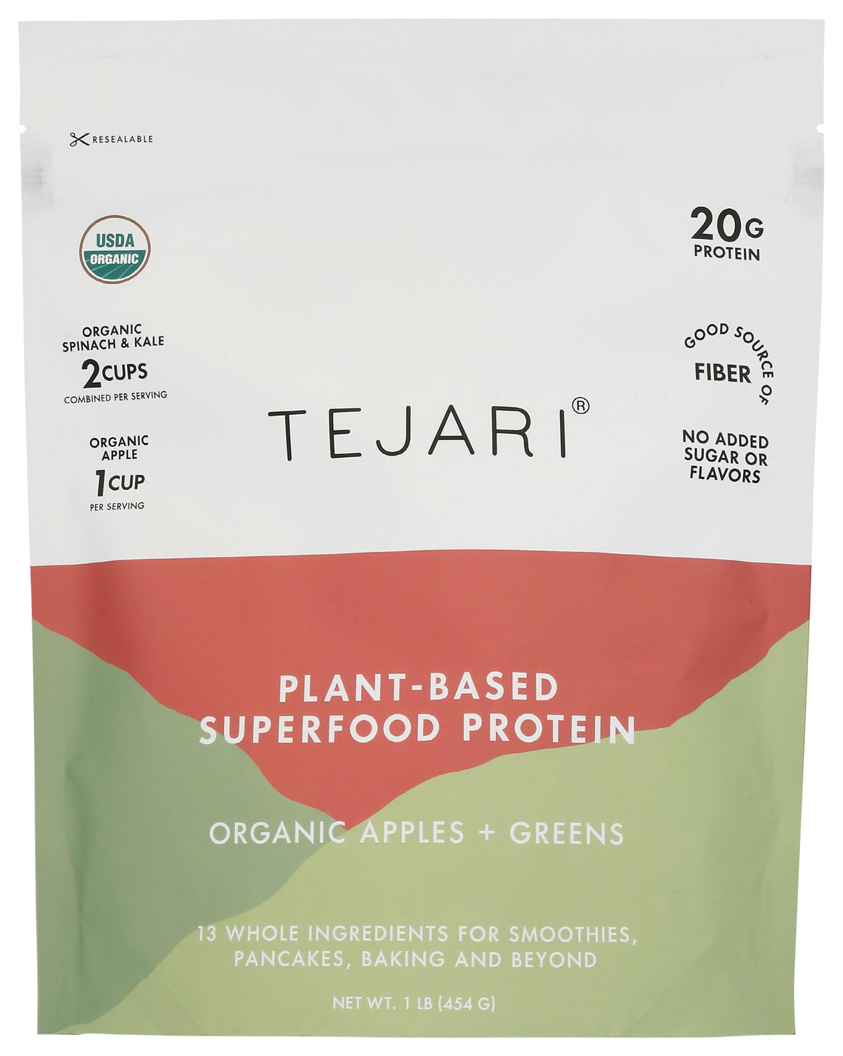 Tejari Organic Plant Based Apples & Greens Superfood Protein - 16 oz