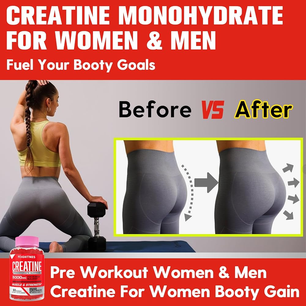 Mightnes Creatine Monohydrate Gummies for Men & Women - Creatine