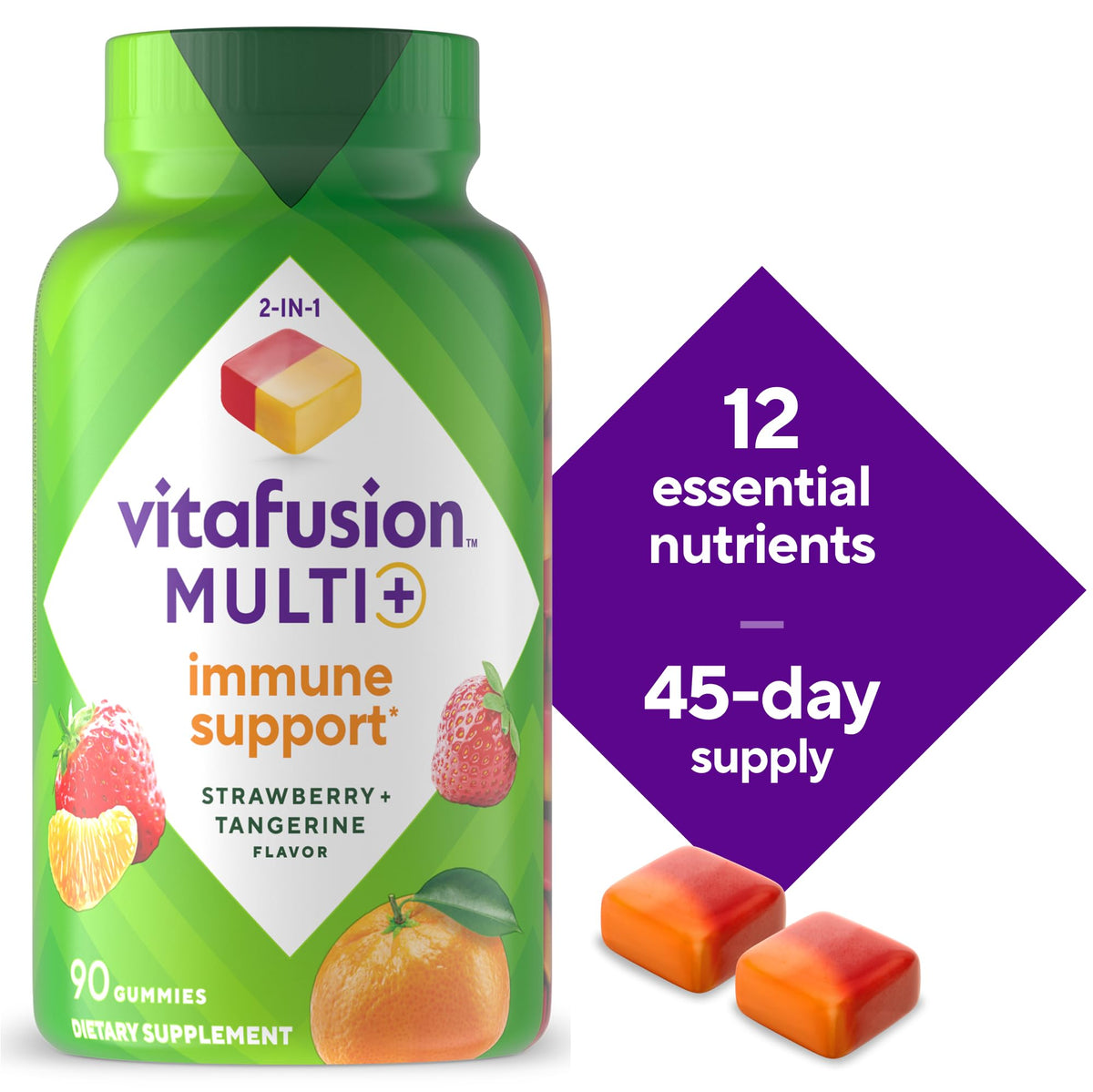 Vitafusion Multivitamin Gummies + Immune Support - 90 Gummies - image 7