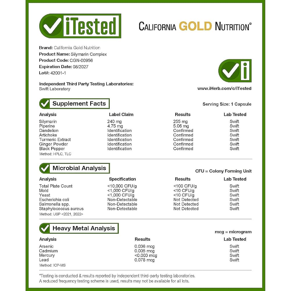 California Gold Nutrition Silymarin Liver Health Complex - image 4