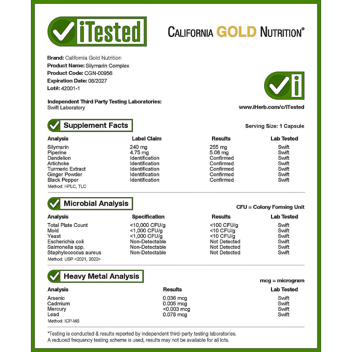 California Gold Nutrition Silymarin Liver Health Complex - image 4