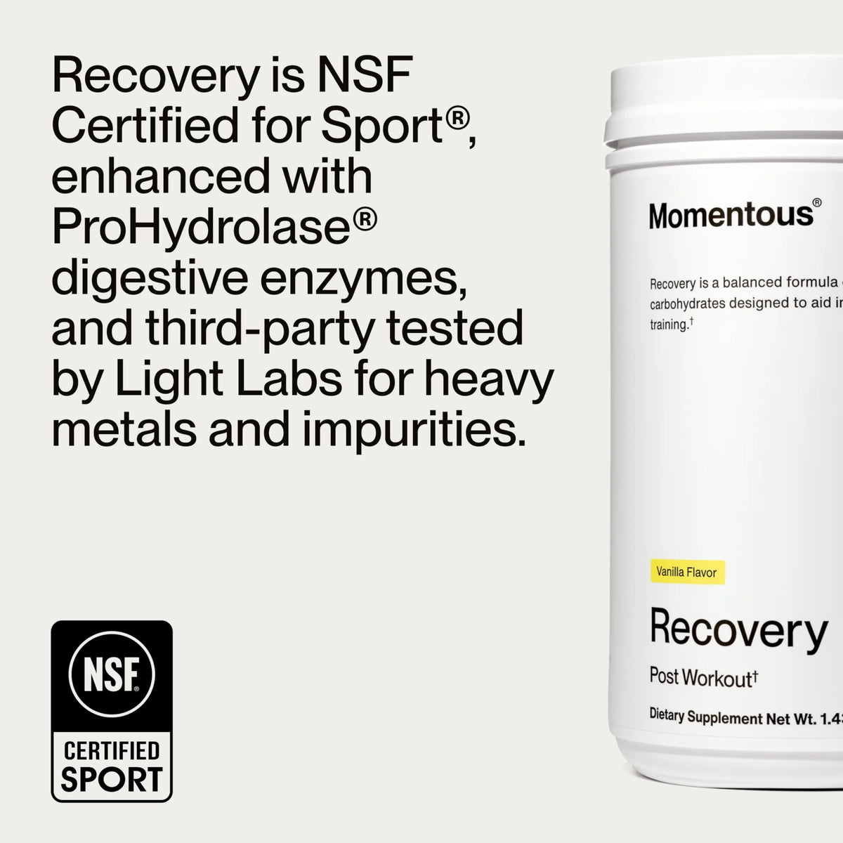 Momentous Recovery Grass-Fed Whey Protein Powder