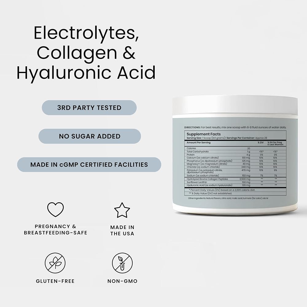 Perelel Electrolyte Powder with Collagen & Hyaluronic Acid - 28 Servings - image 2